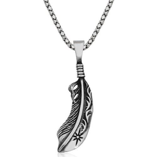 Real Silver 925 Jewelry Silver Bird Feather Necklace