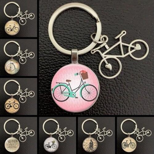 New leisure sports biker key chain simple bike silhouette art keychain bicycle bike athlete gift jewelry