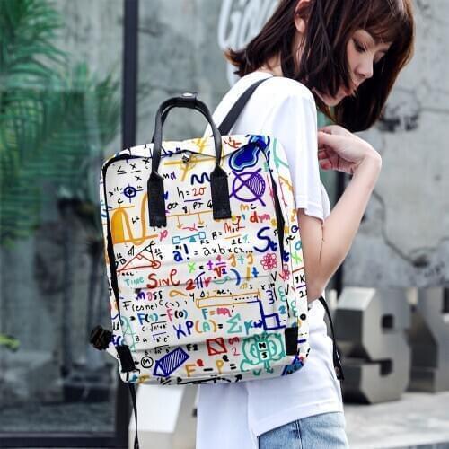 New Arrival 3D Color Printing School Bags Chemical Molecule Mathematical Formula Element Printing Backpack Supply Drop Shipping