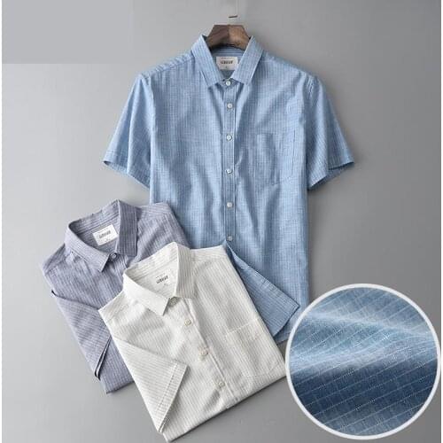 New arrival fashion Summer Men Vertical Stripe Short sleeved Trendy Youth Casual Shirts Casual Striped plus size M-3XL4XL5XL6XL