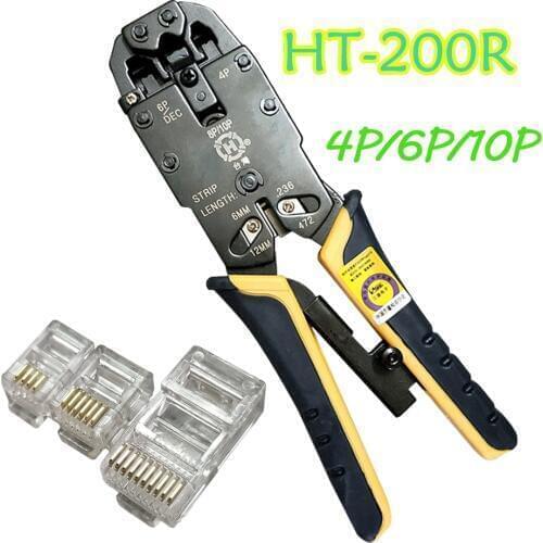 Network tool for 10P10C/6P6C/4P4C connector Crimping pliers RJ/48/RJ45/RJ11/RJ12 network cable clamp crimper