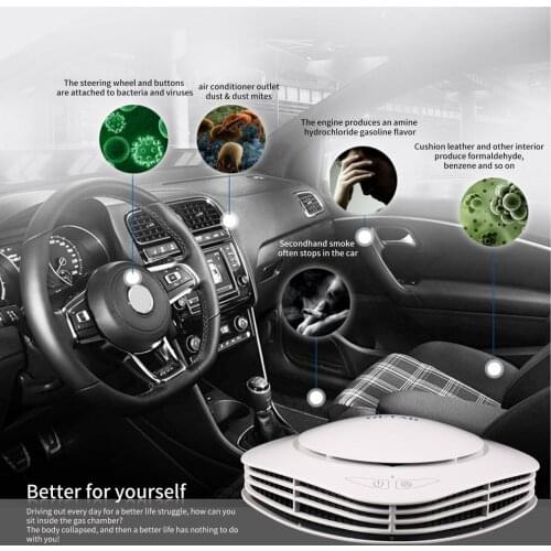 OUTAD Air Freshener Cleaner Car Air Purifier With Negative Ion Generator Activated Carbon Integrated Filter Aroma Storage Box