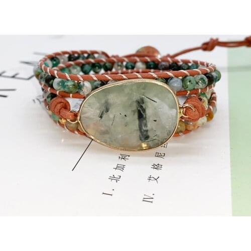 African Agate Braided Bracelet Bohemian Creative DIY Multilayer Bracelet Life Tree Button Bracelet Womens Bracelet Chrams