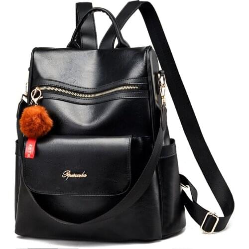 New Fashion Women Backpack high capacity Travel Large Backpack PU Leather Handbag Schoolbag For Girls Womens bag Female