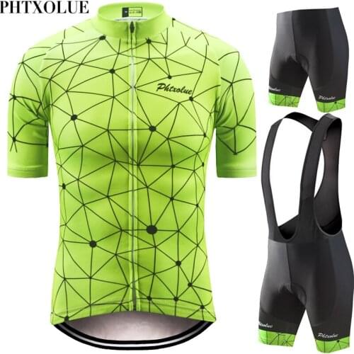 Phtxolue Cycling Clothing MTB Cycling Set Men Bike Clothes Breathable Anti-UV Road Bicycle Wear Shirt Cycling Jersey Kit Suit
