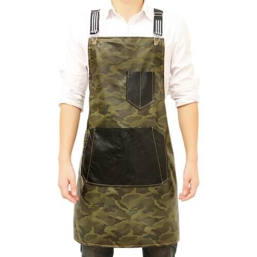 Waterproof apron camouflage Korean fashion custom LOGO men and women home work clothes oil-proof anti-fouling tea shop hairdress