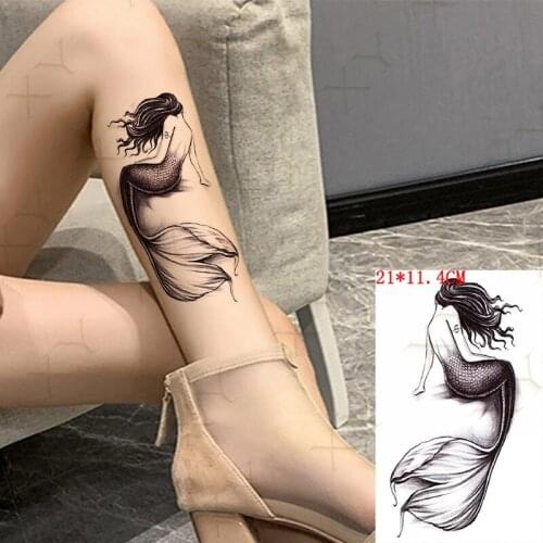 Waterproof Temporary Tattoo Sticker Mermaid Bird Small Flower Flash Tattoos Wing Gun Body Art Arm Fake Tatoo for Women Men