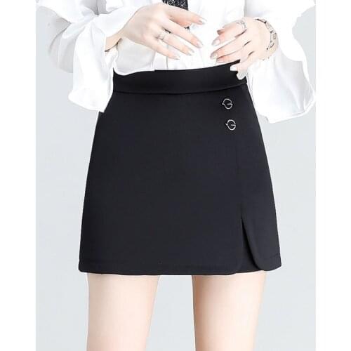 2021 Spring Summer New Elastic High Waist Casual Wide Leg Short Slim Solid Suit Skirts Shorts Plus Size 5XL for Women Y663