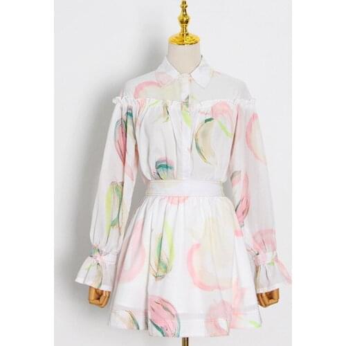 2021 Spring New Ladies High Waist Pure Cotton Dress High Waist Flared Sleeve Mini Skirt Luxury Brand Vacation Style