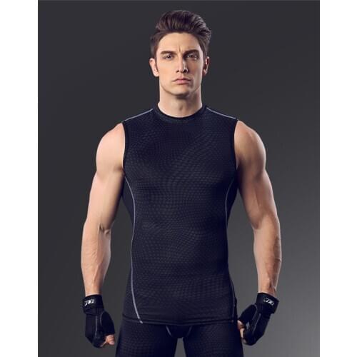 Mens Body Compression Base Layer Sleeveless Vest Thermal Under Tees Tank Tops Fitness Tights High Flexibility