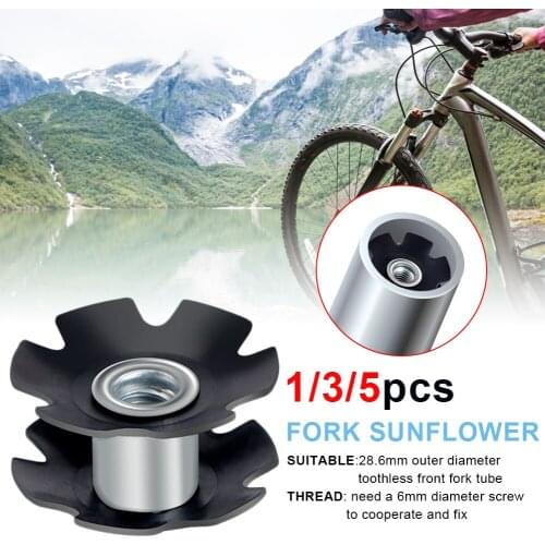 1/3/5pcs Cycling Star Nut Steerer Tube Flangled Nut MTB Road Bike Headset Flower Nut For 28.6mm Front Fort Bike Part Accessories