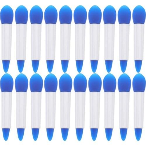 1 Set 20Pcs Double-ended Lip Mask Brushes Practical Silicone Makeup Brushes