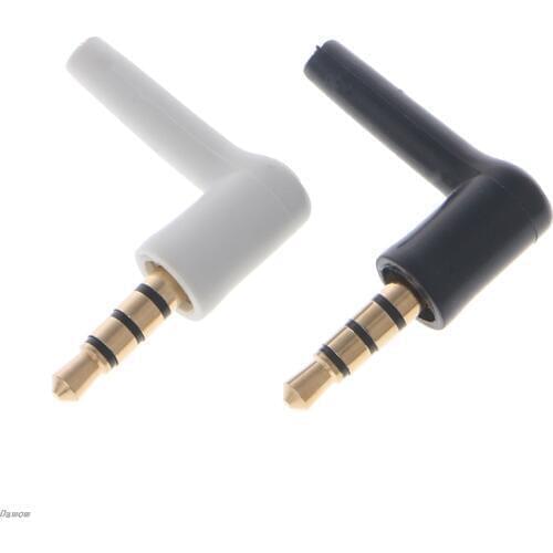 10 Pcs Gold Plated 3/4 Pole 3.5mm 90 degree Male Stereo Headphone Mini Jack Plug Audio Damom