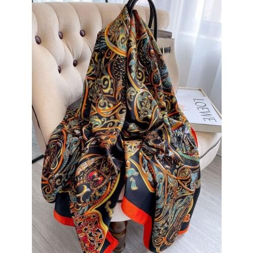 2021 Luxury Brand Women Scarf Summer Silk Scarves Shawl Lady Wrap Soft Female Echarpe Designer Beach Bandana Foulard Muffler