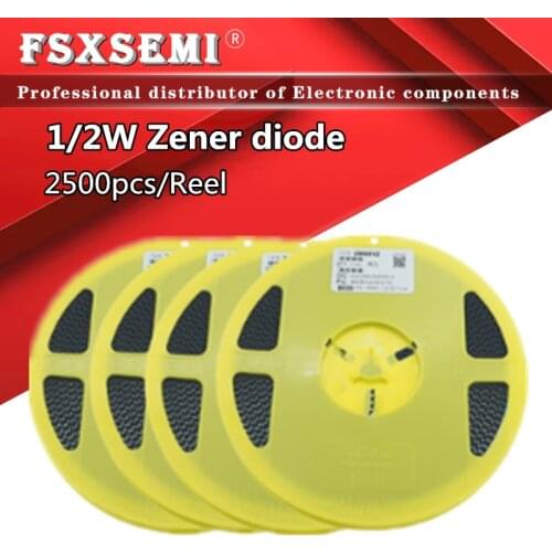 2500pcs LL34 1/2W Zener diode LL4148 ZMM2V ZMM2V4 ZMM2V7 ZMM3V ZMM3V3 ZMM3V6 ZMM3V9 ZMM4V3 ZMM4V7 ZMM5V1 ZMM5V6 ZMM6V2 ZMM6V8