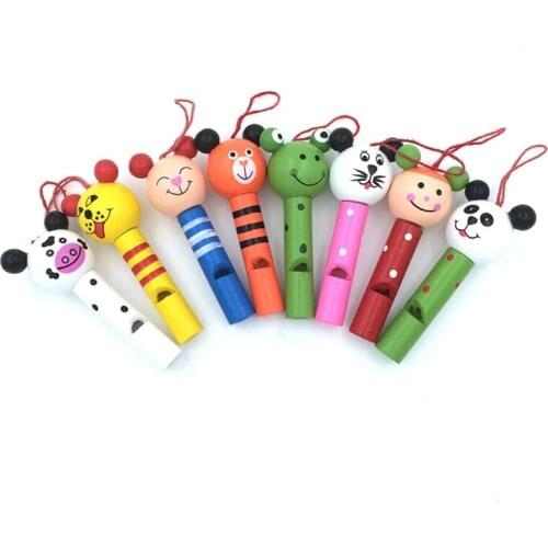 425F 5x Cartoon Animal Whistle Wooden Sound Toys Musical Instrument Gift for Boys Girls Kid Party Favors Classrooms Rewards