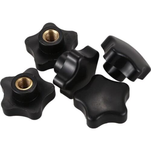 5pcs M10 Female Thread 39mm Plastic Star Head Screw On Clamping Knob
