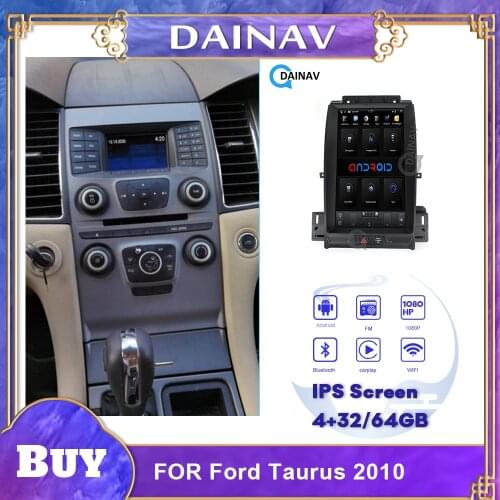2 din Android Tesla Style Car GPS Navigation for Ford Taurus 2010 Car Multimedia Player Auto Radio Tape Recorder Vertical Screen