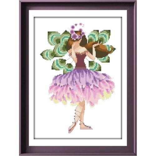 White clover fairy cross stitch kit aida fabric 18ct 14ct 11ct unprint canvas cotton thread beads embroidery craft set