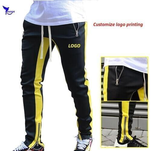 2020 Quick Dry Mens Running Pants With Zipper Pockets Training Joggings Sportswear Soccer Gym Fitness Trousers Bottoms Custom