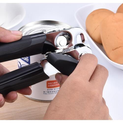 Can Opener Household Can Opener Powerful Can Opener Cap Gun Creative Two-Handled Professional Stainless Steel Can Opener