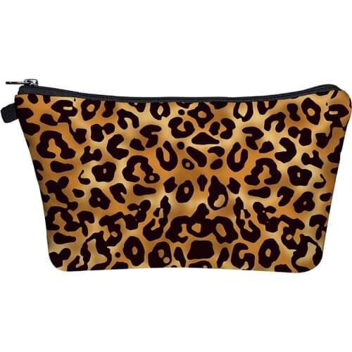 Headset Cosmetic Bag zipper Fashion Women Handbag bags Cute bag Cosmetic Bags 3D digital printing Female Casual Leopard new hot