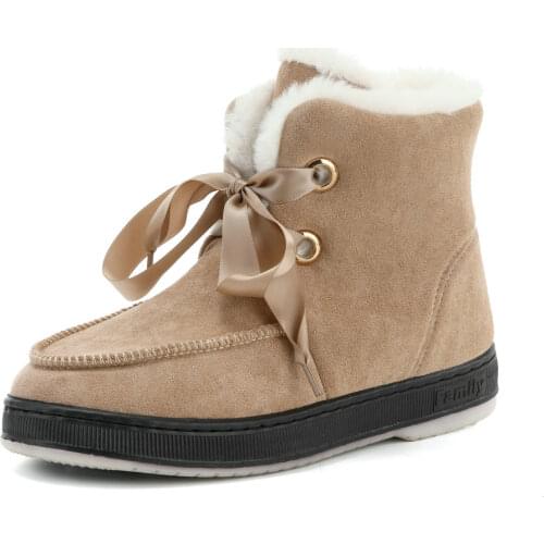 Leather Velvet Fur Snow Boots Women Top High Quality Australia Russian Boots for Girls Winter Warm Botas Mujer Size Smaller