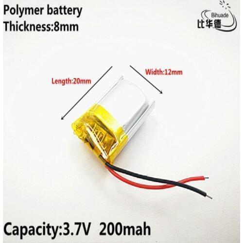 Liter energy battery Good Qulity 3.7V,200mAH,801220 Polymer lithium ion / Li-ion battery for TOY,POWER BANK,GPS,mp3,mp4