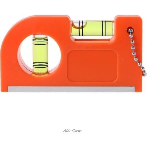 Mini Keychain Level Ruler with Magnet Base V Stripe Spirit Level Bubble Clamp
