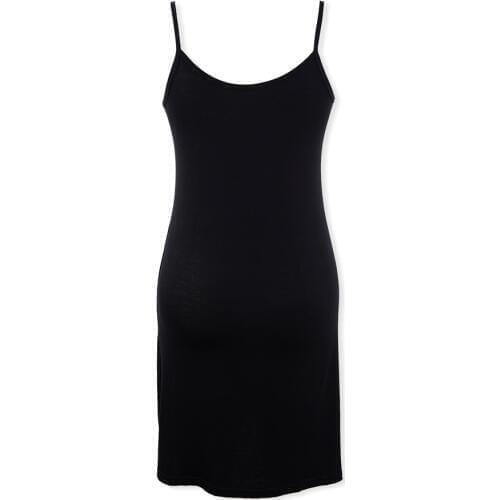 Softwear Elasticity Summer Dresses Solid Black Sleeveless Spaghetti Strap Modal female Midi Dress Vestidos Basic Slim Dress