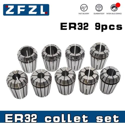 9pcs ER32 spring collet ER32-4 6 8 10 12 14 16 18 20mm CNC machining center special for engraving electromechanical spindle