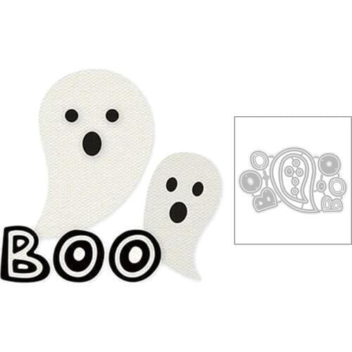 2020 New Halloween Lmp Silhouette and English Word Boo Metal Cutting Dies For Scrapbooking Greeting Card Paper Making no stamps