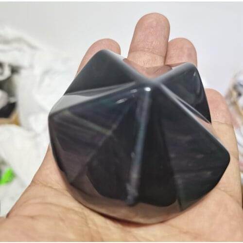 Obsidian Pyramid Living Room Natural Crystal Stone Obsidian Pyramid Ornaments #CO