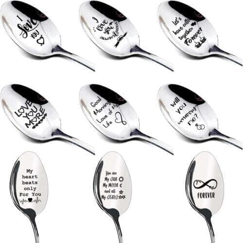 Anniversary Gift boyfriend Spoon for girlfriend Present Valentines Day Birthday for Guest Wedding Souvenirs Event Party Spoon