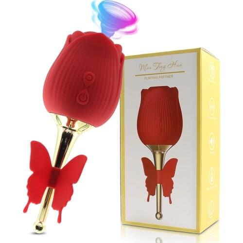 Rose Toy for Women 10 Mode Sucking Vibrator 2 in 1 Clit Sucker High Frequency Clitoris Stimulation G spot Massager Adult Pruduct