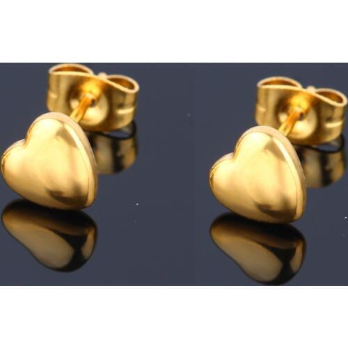 OUFEI Stainless Steel Heart Earrings Fashion Jewelry Stud Earrings For Women Jewelry Brincos Earrings 2019 Women Accessories