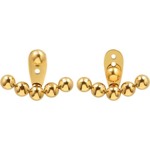 Fashion Exquisite 3 Holes And 6 Beads Titanium Steel Stud Earring Freely Adjustable Various Ways To Wear Womens Earrings Gift