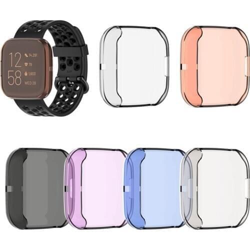 Ultra-thin Soft TPU Protector Case Cover For Fitbit Versa 2 Smart Watch Full Coverage Protective Shell Protector Silicone Cases