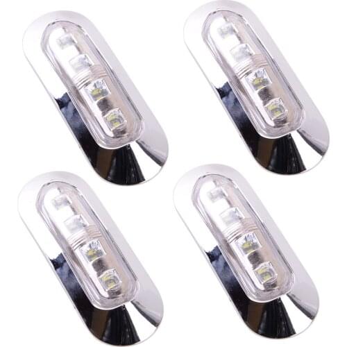 Universal 1 Set White 4 LED Clearance Side Marker Light Lamp 1.2W 24V for Truck Trailer Van Boat Caravan Waterproof