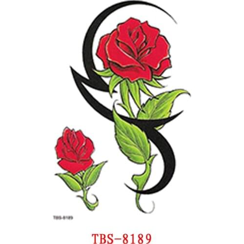 Temporary Women Arm Tattoo Stickers Sexy Flower Wolf Waterproof Tattoo Black Dragon Totem Body Art Fake Tatoo