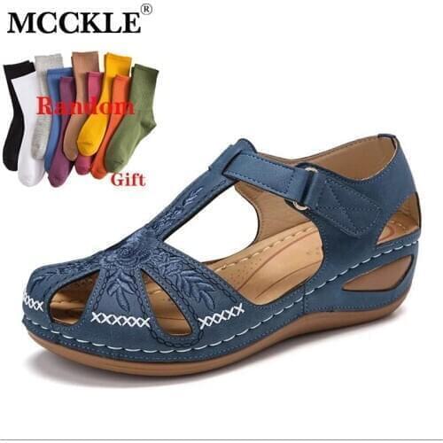 MCCKLE Women Sandals New Summer Shoes Woman Plus Size Sandals For Wedges Chaussure Femme Casual Gladiator Sandalen Dames New
