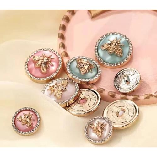 10pcs Rhinestones Luxury Buttons for Clothing Sewing Material Sewing Accessories Fashion Womens Jacket Buttons Coat Buttons Bee