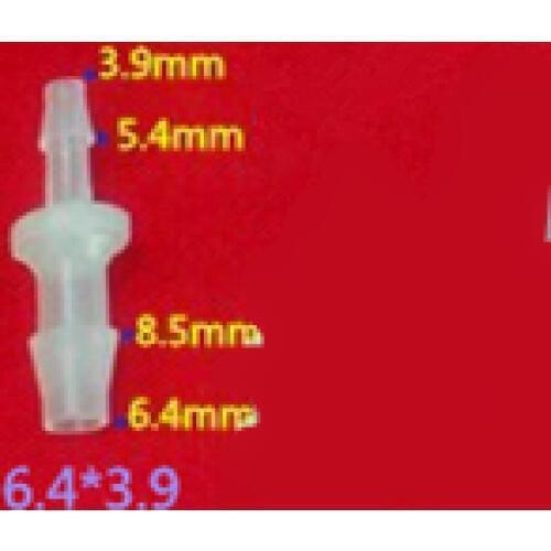 100pcs 6.4mm to 3.9mm PLASTIC BARBED STRAIGHT HOSE REDUCER CONNECTOR