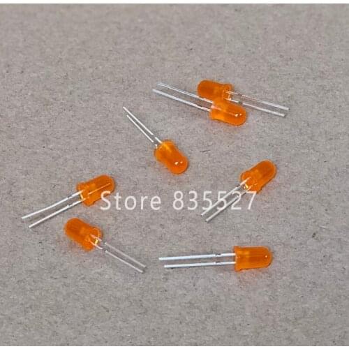 1000pcs/lot F5 5MM Round LED in the color DIP Orange Turn Orange LED light emitting diode For DIY Lights lamp beads