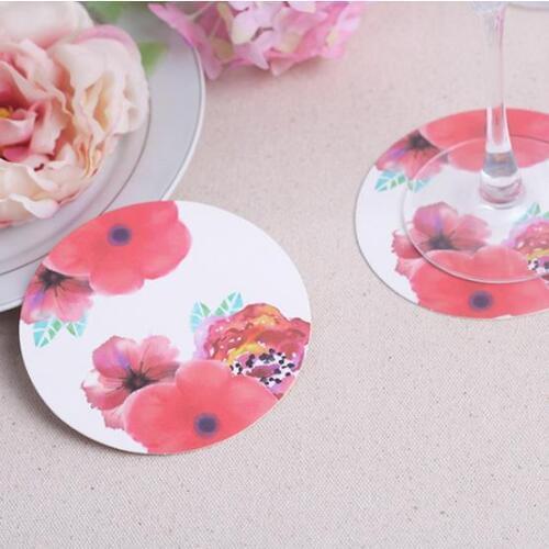 12pcs/set rose Paper Coaster coasters Wedding Favor wedding centerpieces vintage wedding decoration casamento