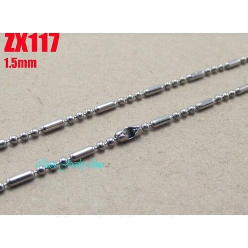14"-38" with waist buckle 1.5mm 3+1 ball chain stainless steel necklace fashion beads chain women jewelry chains 20pcs ZX117