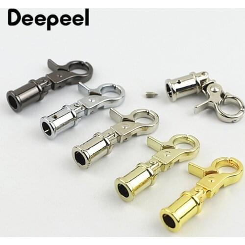 2/4Pcs Deepeel 7X45mm Metal Clamp Handbag Tassel Clasp Hook Connector Bag Hanger Buckle Strap Stopper Cord Lock Screw Buckles