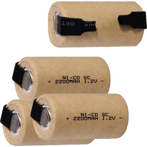 24 pcs a set SC battery 1.2v 2200mah nicd batteries for power tools for electric screwdrivers for drills -color random