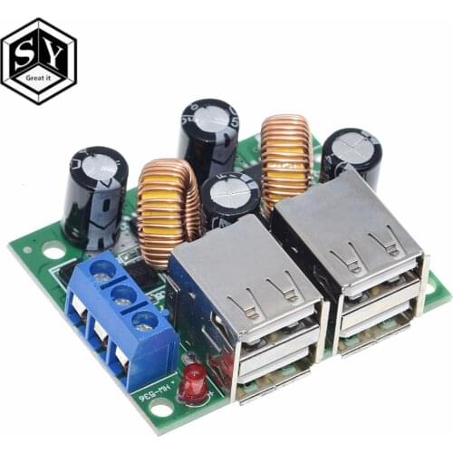 4 Four USB Port A5268 Step Down Power Supply Converter Board Module DC 12V 24V 40V to 5V 5A For MP3/MP4 Phone Car Equipment