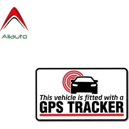 Aliauto Warning Car Sticker GPS Tracker Fitted Decal Accessories PVC for Vw Volvo Honda Civic Mitsubishi Lada Mazdam,11cm*6cm
